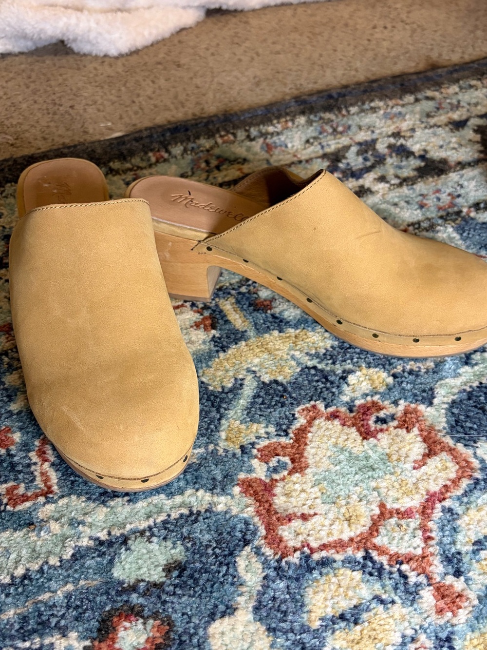 Madewell Ayanna Wooden Clog in Camel Leather. Size 7.5. Retail $128 - Picture 9 of 10
